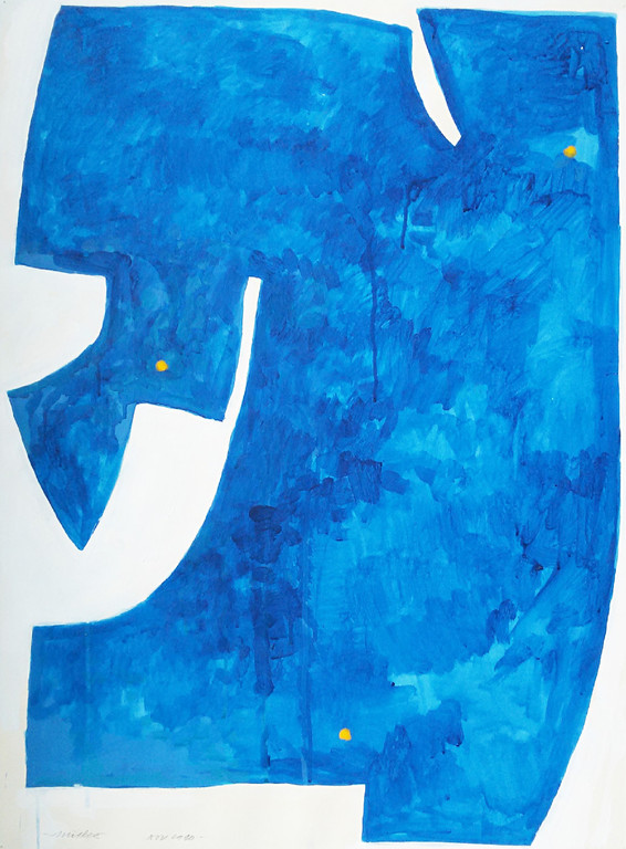 Willem Snitker - Big Blue, gouache kopen? Bied vanaf 50!