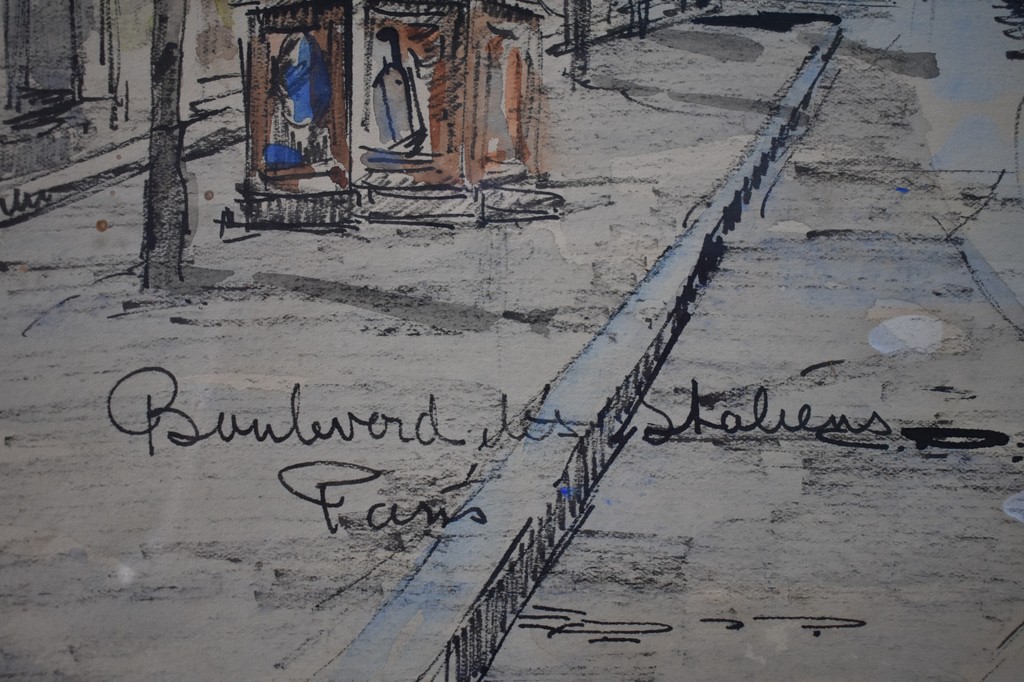 Michel Soutine (1914-1986 ), aquarel, Boulevard de Italiëns, Paris. kopen? Bied vanaf 80!