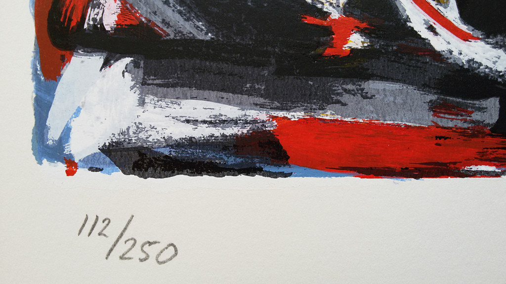 Theo Wolvecamp - Abstracte voorstelling, zeefdruk kopen? Bied vanaf 195!