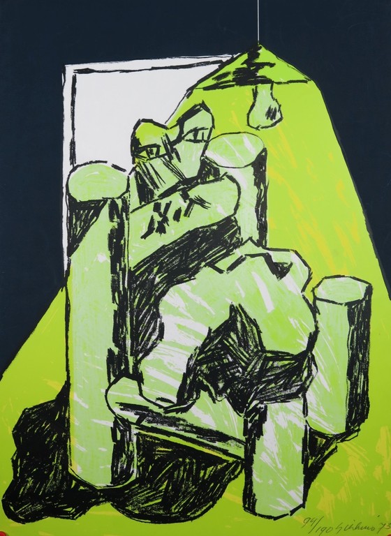 Jan Sierhuis: Litho, Hommage a Picasso verkocht voor € 50!