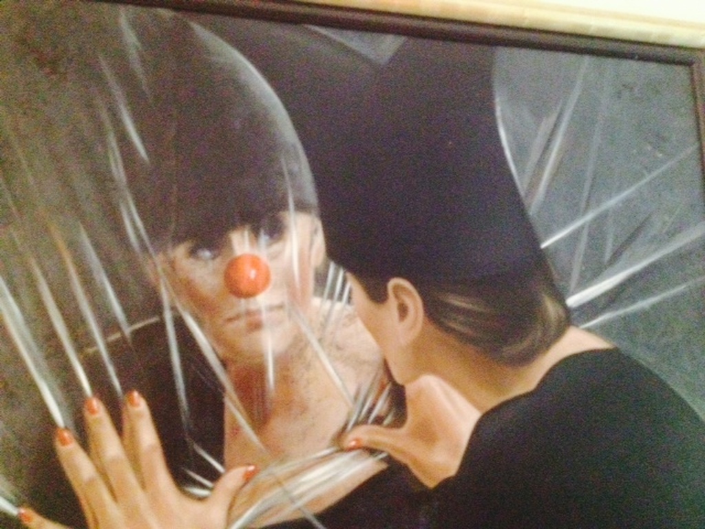 Pierrot, Spiegeling ongedateerd  (periode: 1995 - 1999) olieverf op doek kopen? Bied vanaf 1750!