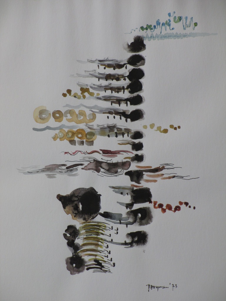 Norman Perryman, Ritmische Compositie, Aquarel kopen? Bied vanaf 40!