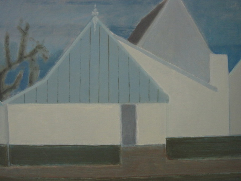 Dick Zwier (1915-1993) olieverf "Huisjes Noord Holland" 1987 kopen? Bied vanaf 1!