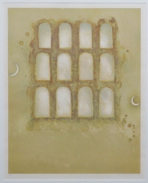 Jurjen Ravenhorst: Litho, Verlaten stad - Ingelijst verkocht voor € 60!