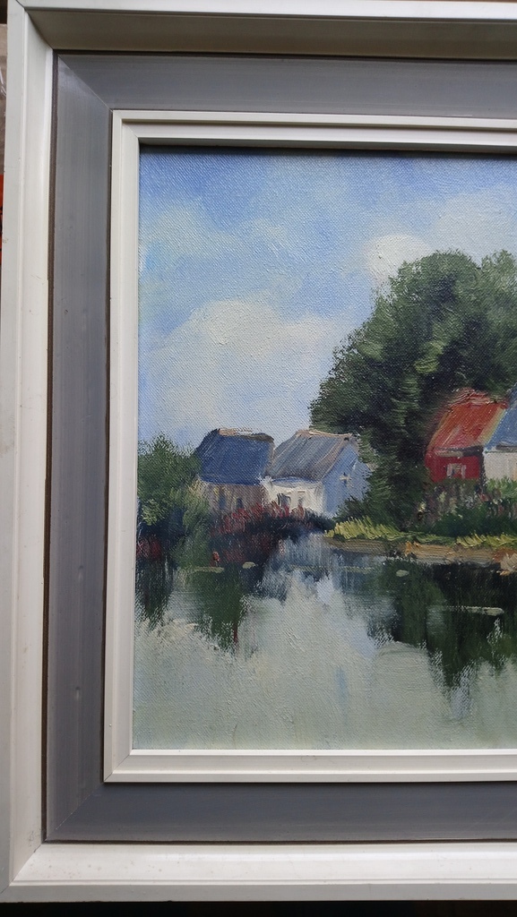 Jan Kelderman, Olieverf op doek, Broek in waterland kopen? Bied vanaf 20!