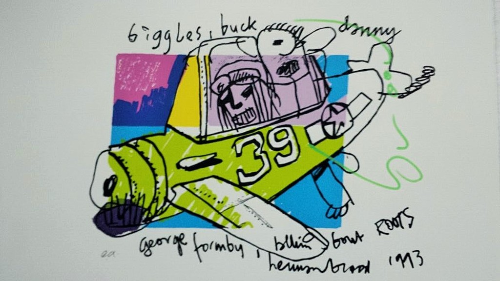 Opruiming, zeefdruk van Herman Brood - Biggles Buck kopen? Bied vanaf 1!