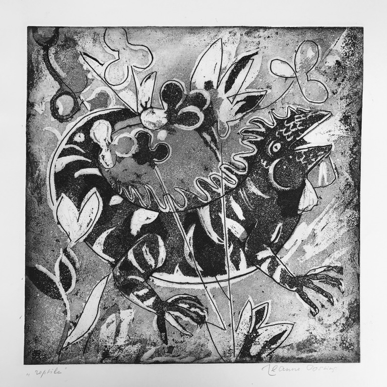 Jeanne Bieruma Oosting - Reptile - Zeldzame ets - gesigneerd - 1970 kopen? Bied vanaf 1!