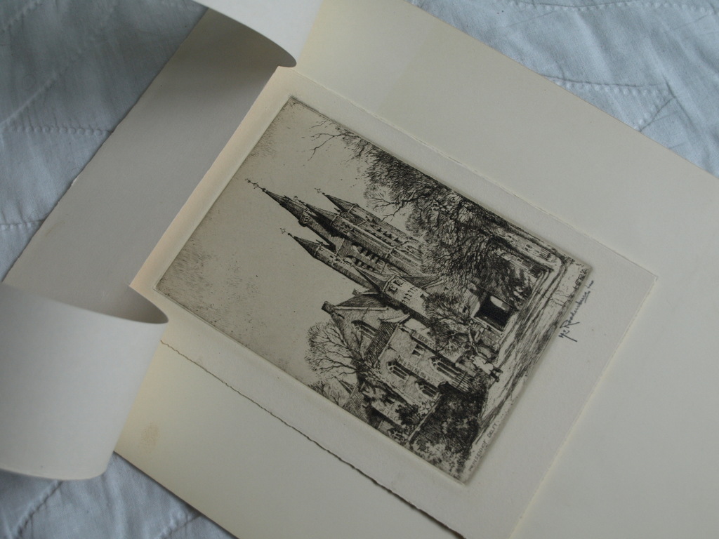 Hendrikus Elias Roodenburg : Ets – Prinsenhof Delft – gesigneerd – 1960 kopen? Bied vanaf 25!