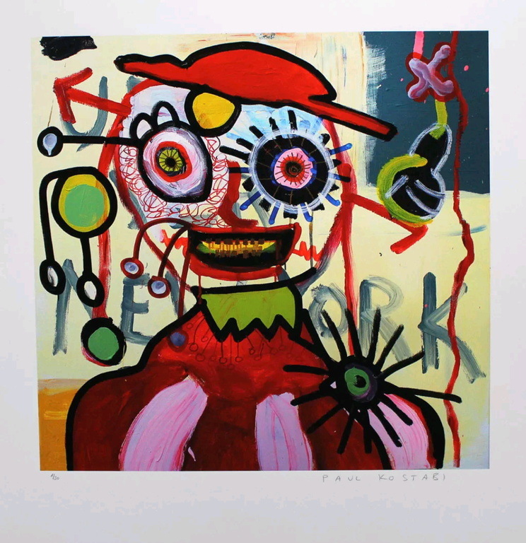 In prijs verlaagd!!!Paul Kostabi-kleuren litho-audio dynamiet verkocht voor € 35!