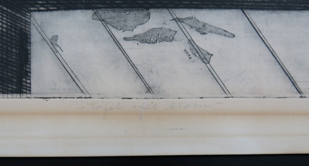 Gerda van Leeuwen: Ets en Aquatint, Tafel met bloem kopen? Bied vanaf 1!