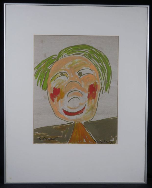 Meertje Kaal: Acryl, olieverf en stift op papier, De dirigent - Ingelijst kopen? Bied vanaf 1!