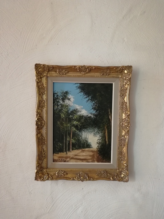 onbekend kunstenaar - olieverf op doek - zomerse bosweg kopen? Bied vanaf 1!