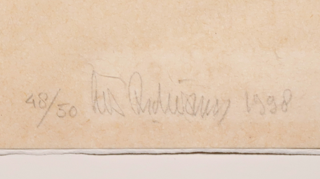 Cees Andriessen: Houtsnede, Z.T. + Anna Enquist: Gedicht, Excursie I kopen? Bied vanaf 1!