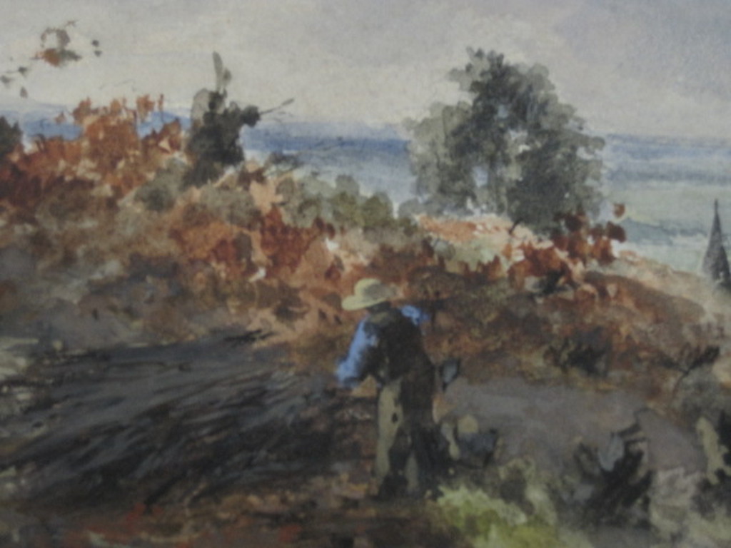 Fraaie 19e eeuwse Aquarel "landarbeider aan de kust" van G.L.Kiers 1838-1916 kopen? Bied vanaf 1!