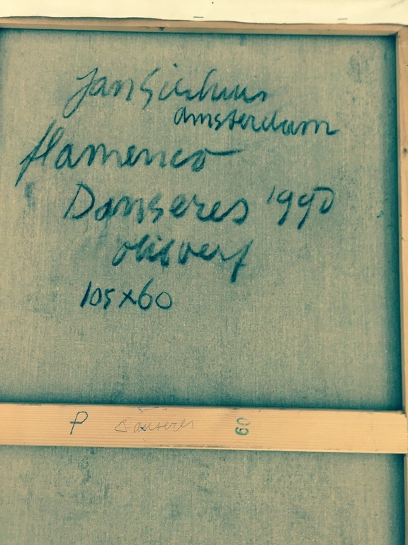 Jan Sierhuis Flamenco Danseres 1990 Olieverf 105 x 60 cm kopen? Bied vanaf 1!