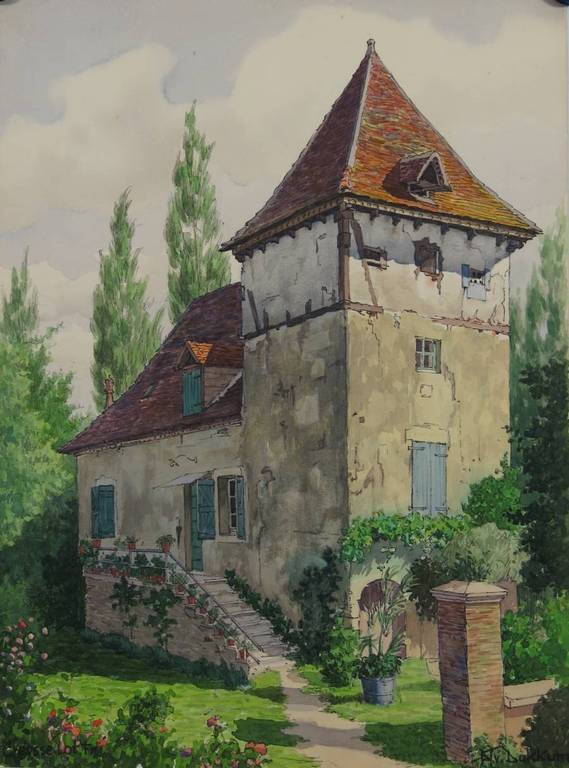 Piet van Dokkum: Aquarel, Creysse Lot Frankrijk kopen? Bied vanaf 1!