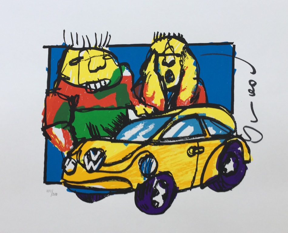 Herman Brood - VW-Beetle - Hand gesigneerde zeefdruk verkocht voor € 150!