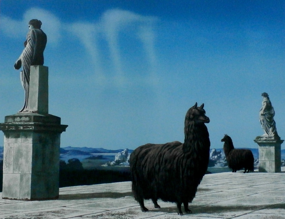 Carel Willink - litho: Lama's op het terras - gesigneerd kopen? Bied vanaf 825!