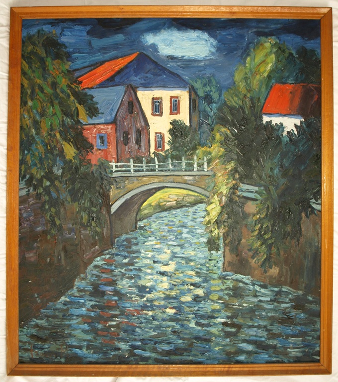 Frans Ploum : Olieverf op board – Valkenburg - Gesigneerd & ingelijst - ca 1970 kopen? Bied vanaf 1!