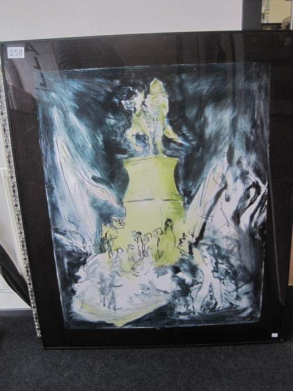 GROOT! Gerbr.Volger (1940-) olieverf op glas "Illusions" 1996  kopen? Bied vanaf 1!