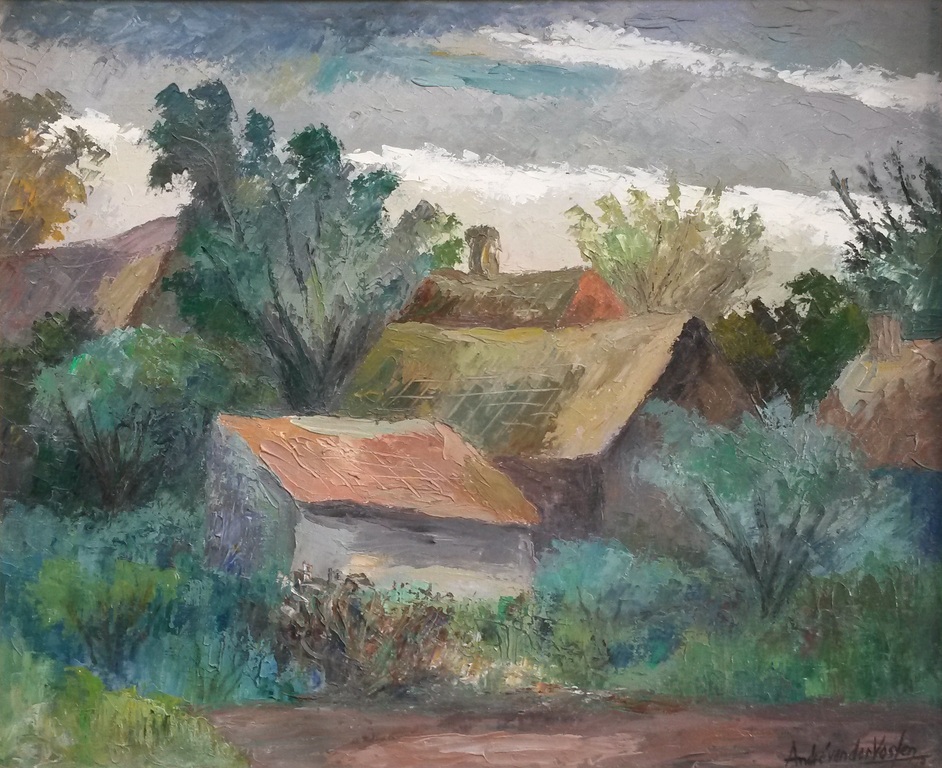 André van der Vossen - Landschap met boerderij - olieverf op doek - gesigneerd kopen? Bied vanaf 125!