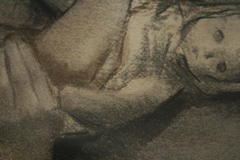 SUZANNE BOMHALS. Tekening. Meisje met pop. kopen? Bied vanaf 50!