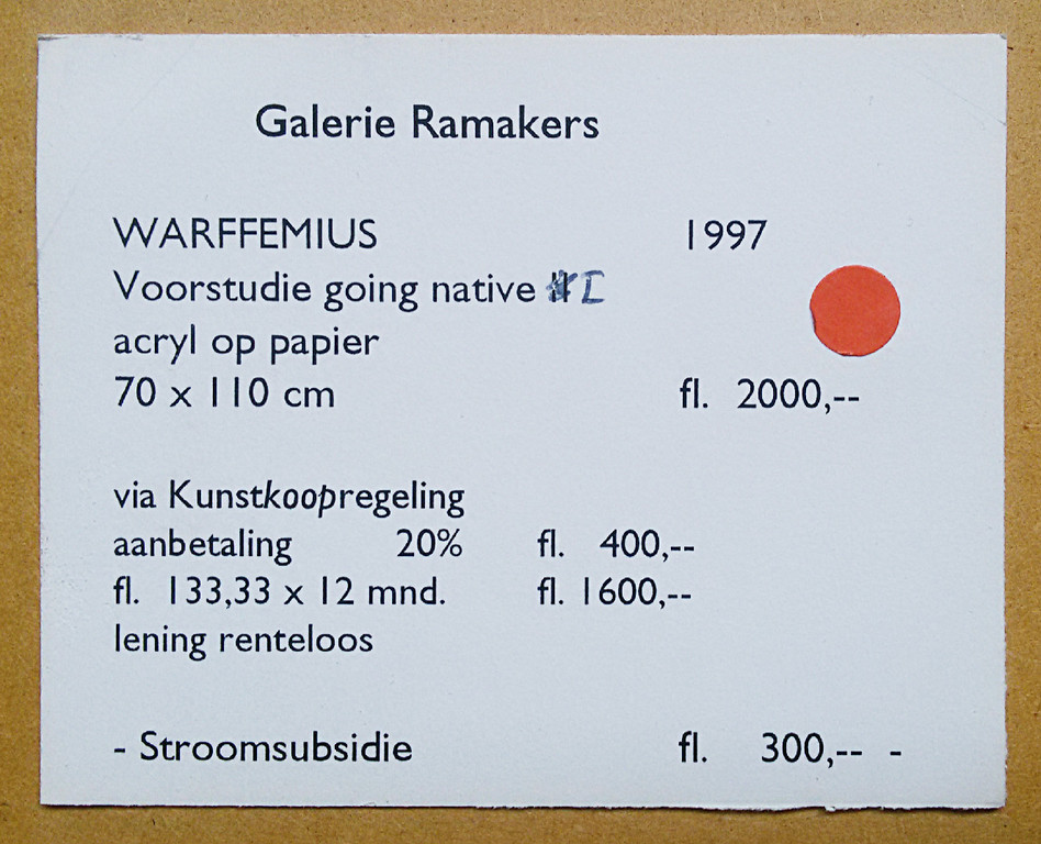 Piet Warffemius - Going native, acrylverf op papier (ingelijst, groot) kopen? Bied vanaf 275!