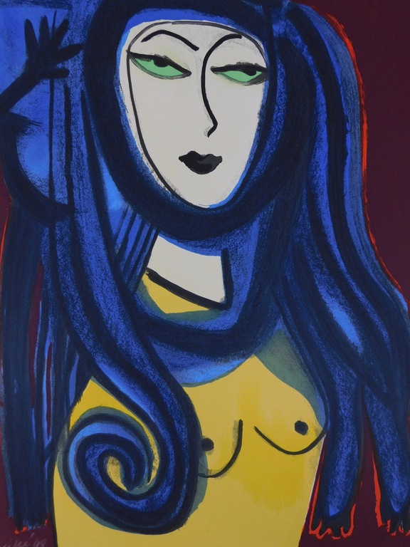 Guillaume Corneille - kleurenlitho - Femme Jeune: Chat kopen? Bied vanaf 175!