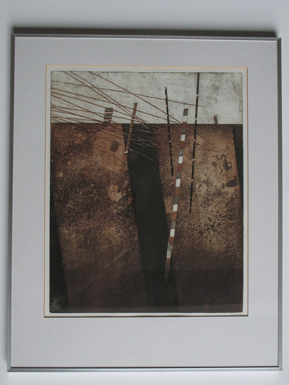 EUGENE JONGERIUS - abstract ets uit 15 - GESIGNEERD en mooi INGELIJST. kopen? Bied vanaf 180!