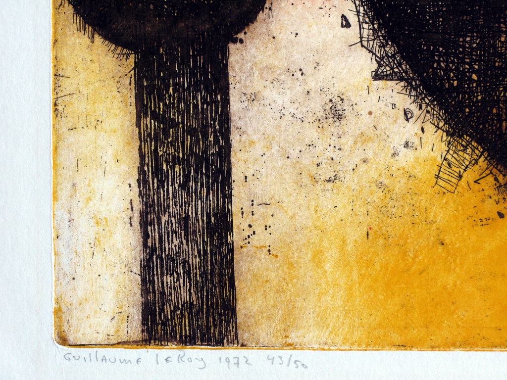GUILLAUME Le Roy - abstract werk uit 1972 in PERFECTE staat en mooi INGELIJST.  kopen? Bied vanaf 135!