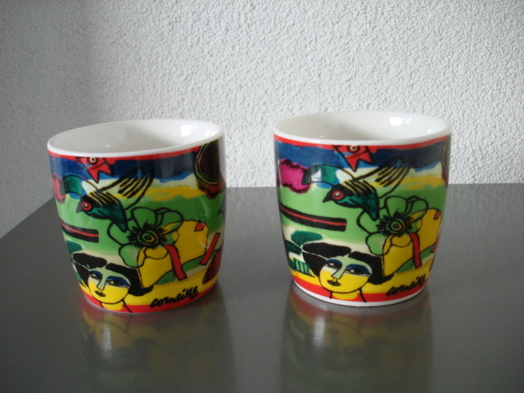 CORNEILLE - keramiek, twee bekers kopen? Bied vanaf 14!