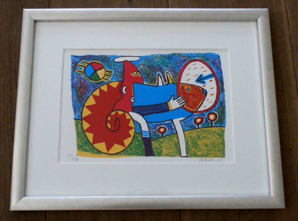 Clemens Briels - ingelijste zeefdruk: Eigen Huis - 1995  kopen? Bied vanaf 99!