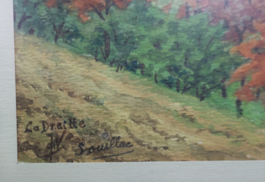 Jan Ph.A. de Vries: 2x Aquarel, Stadsgezicht en Souillac -  Ingelijst kopen? Bied vanaf 1!