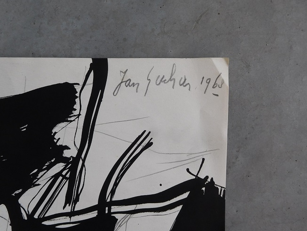 Jan Sierhuis, Landschap met liggend figuur, Oost-Indische Inkt en potlood,1968 kopen? Bied vanaf 150!