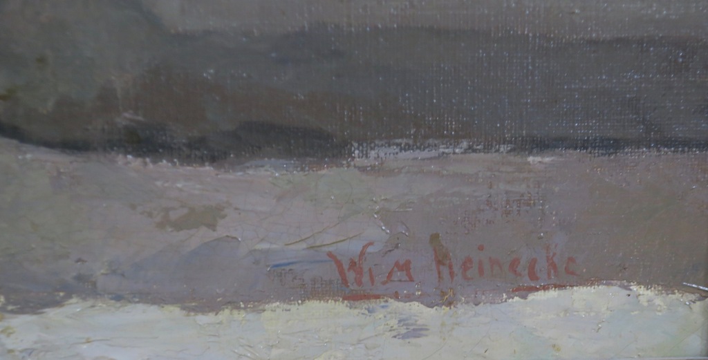 Wim Heinecke: Olieverf op doek, Straatje - Ingelijst kopen? Bied vanaf 250!