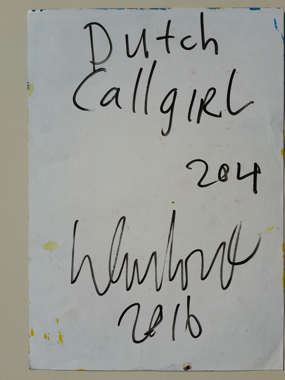 Peter Klashorst - Dutch callgirl - gemengde techniek op papier - gesigneerd kopen? Bied vanaf 120!
