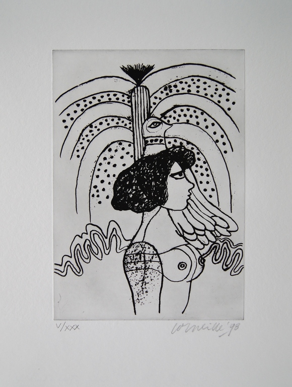 Corneille gesigneerde ets uit 1998.  kopen? Bied vanaf 125!