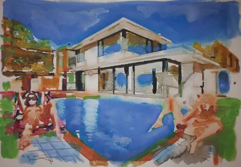 Peter Klashorst - Bored housewives - gemengde techniek op papier - gesigneerd kopen? Bied vanaf 75!