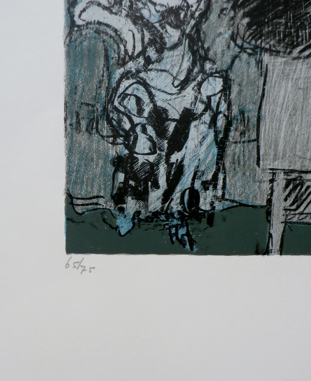 Kurt Löb - Kleurenlitho: de schilder (Kurt Löb) en zijn model - 1978 kopen? Bied vanaf 65!