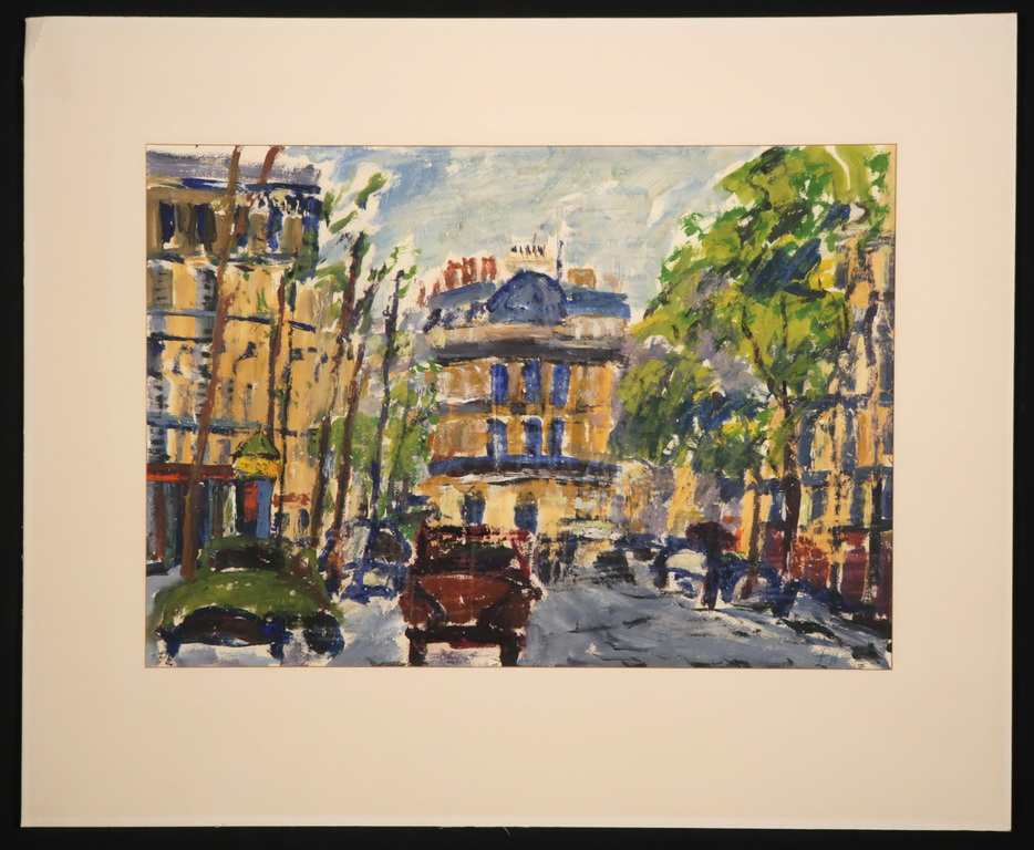 Jaques Philipszoon: Acryl op papier, Boulevard Haussmann in Parijs kopen? Bied vanaf 35!