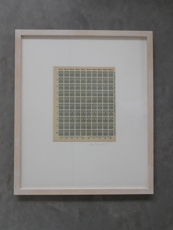 Jan Henderikse, Unieke Ready Made, Postzegelvel DDR 2 Miljoen, Gesigneerd verkocht voor € 500!