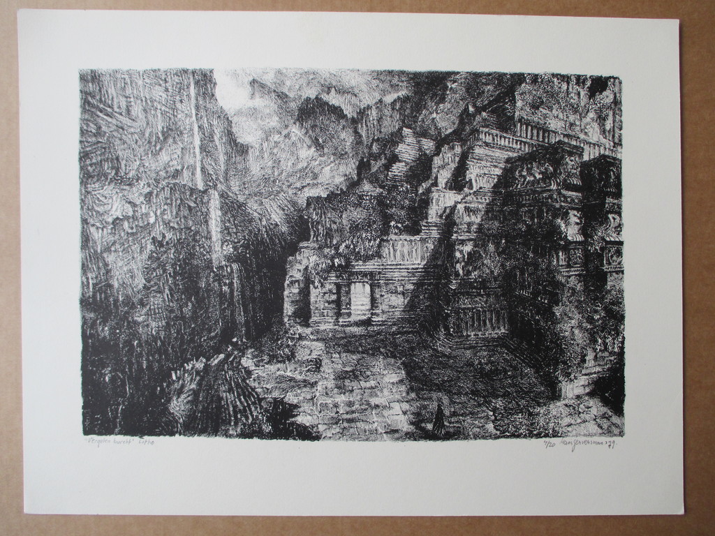 Onbekend, litho "Vergeten burcht" kopen? Bied vanaf 10!