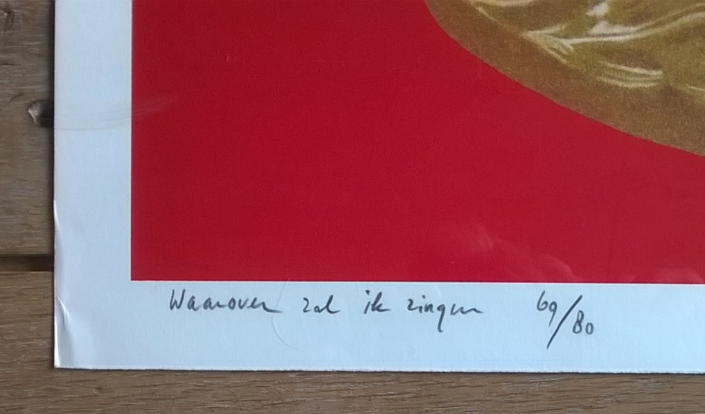 Laatste keer: Rob Scholte, zeefdruk 'Waarover zal ik zingen' kopen? Bied vanaf 110!