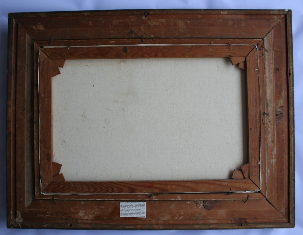 Jan Simon Knikker Sr. - olieverf op doek - dorps tafereel aan het water  kopen? Bied vanaf 420!