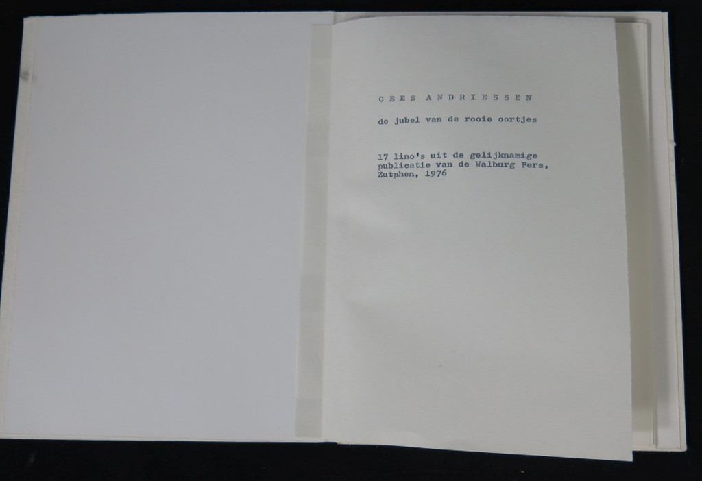 Cees Andriessen: Cahier met 17 lino's, De jubel van de rooie oortjes  kopen? Bied vanaf 1!
