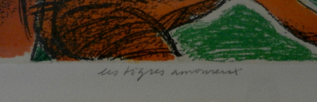Corneille - ingelijste litho: Les Tigres amoureux 2 - 1987 kopen? Bied vanaf 199!
