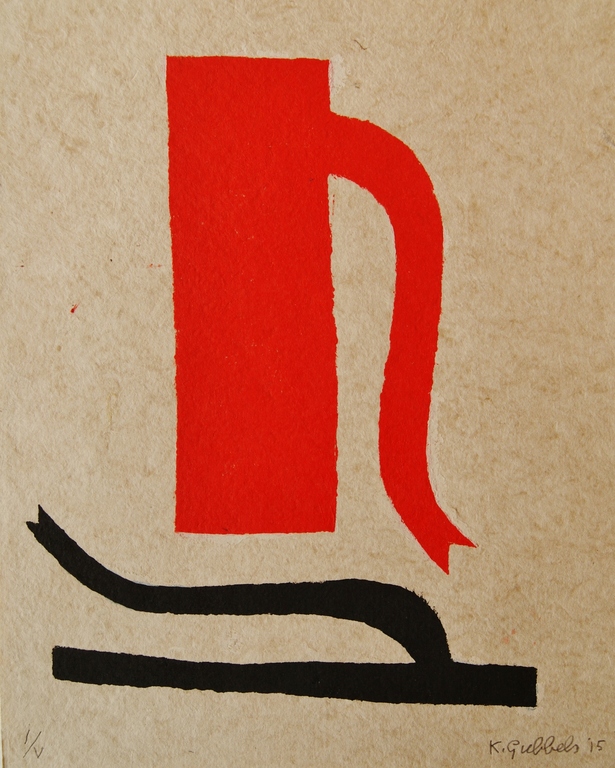 Klaas Gubbels sjabloondruk 'Baselitz' 2015 verkocht voor € 315!