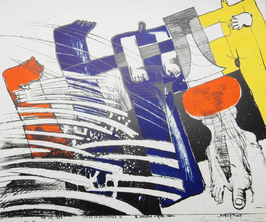 Hannes Postma, Zeefdruk: Essay in Ballistics, 1965, handgesigneerd kopen? Bied vanaf 35!