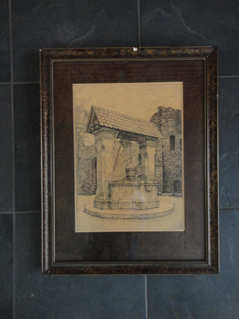 hollandse school, gesigneerd Jongerius, ets, waterput kopen? Bied vanaf 1!