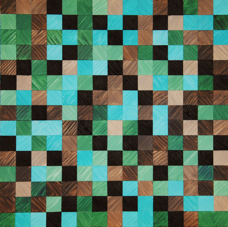 Herman van de Poll  geoChao 237 kruiswoord 30-30cm acryl op paneel 2016 kopen? Bied vanaf 50!